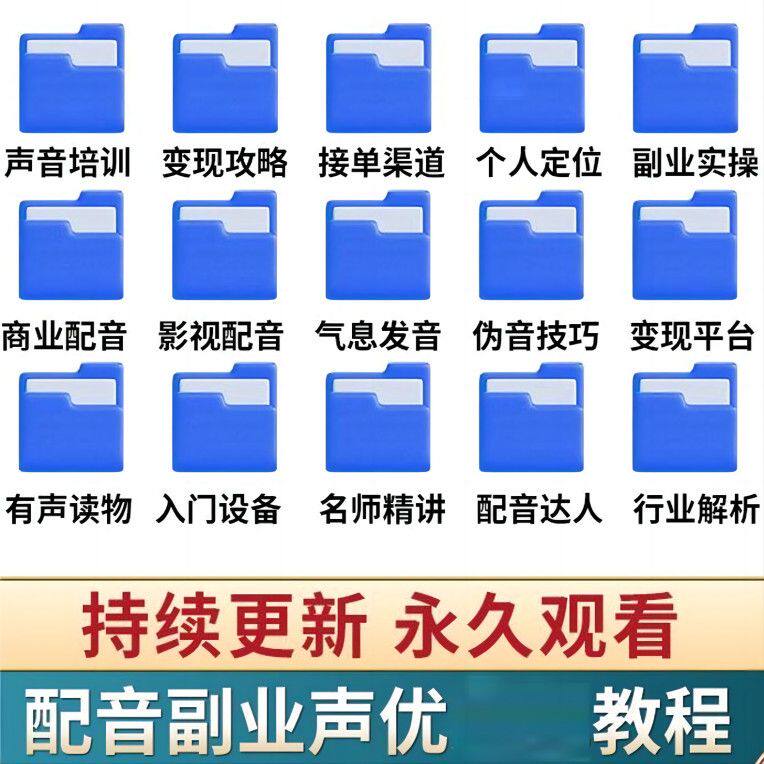 2025配音达人人变现业视频教程商业声优个人声音培训播音小学视频