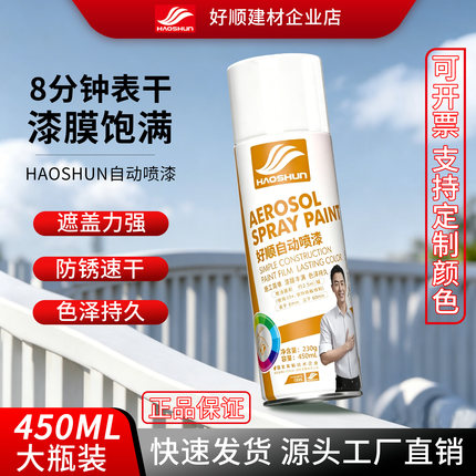好顺自动手摇自喷漆金属防锈家具木器漆电动车改色涂鸦黑白色油漆