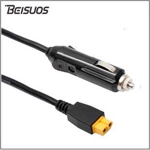 车载点烟器转XT60公头5525DC线2464美标线储能电源点烟座插头带灯