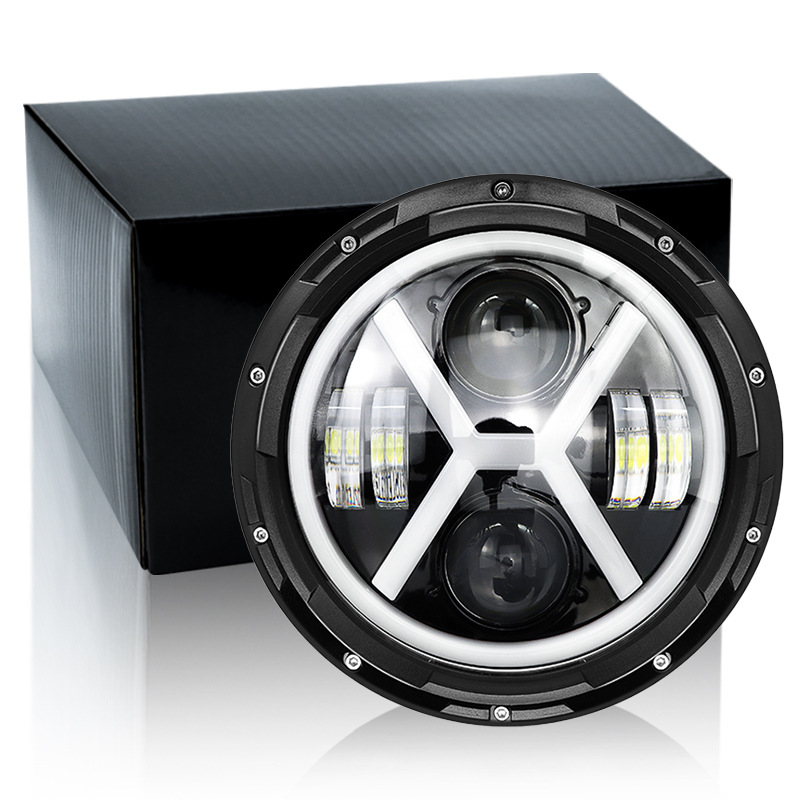 推荐哈雷7寸牧马人X型白黄天使眼