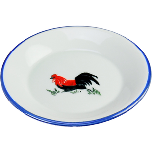 大埔馨明园陶瓷釉下彩复古鸡公骨碟6英寸青花公鸡盘托小平盘家用