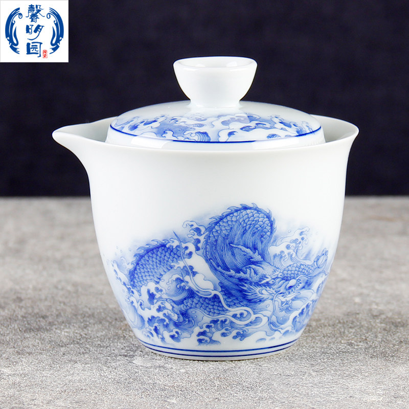 青花瓷釉下彩快客杯旅行套装便携茶具防烫手抓壶彩绘复古盖碗,餐饮具,旅行茶具,淘宝优惠券,粉丝福利购,淘宝优惠卷