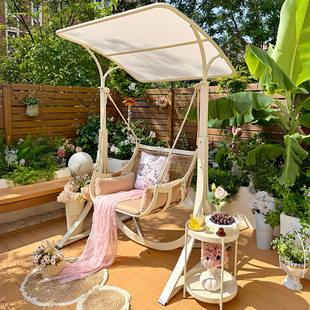 户外秋千庭院别墅花园荡秋千铝合金室外双人吊床网红吊椅单人阳台