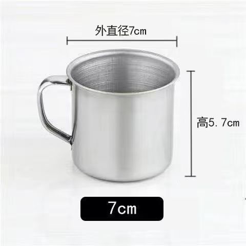 幼儿园不锈钢小水杯不锈钢水杯幼儿园口杯学生儿童杯子带把喝水茶