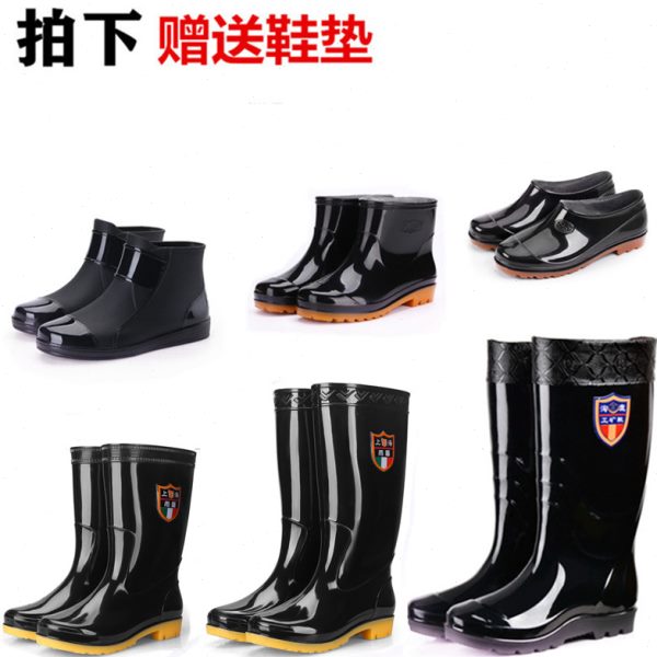 中筒短筒靴防滑低帮耐磨高筒雨鞋男防雨套鞋k防水加厚雨水鞋胶鞋