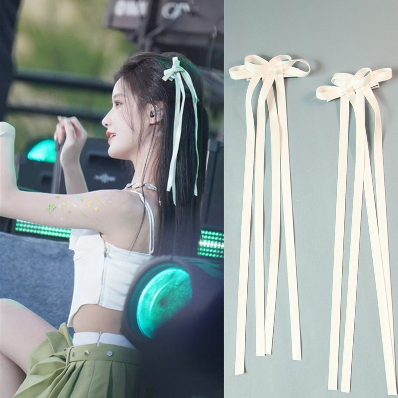 陈意涵同款蝴蝶结边夹2023新款飘带发夹少女刘海发卡可爱侧边发饰