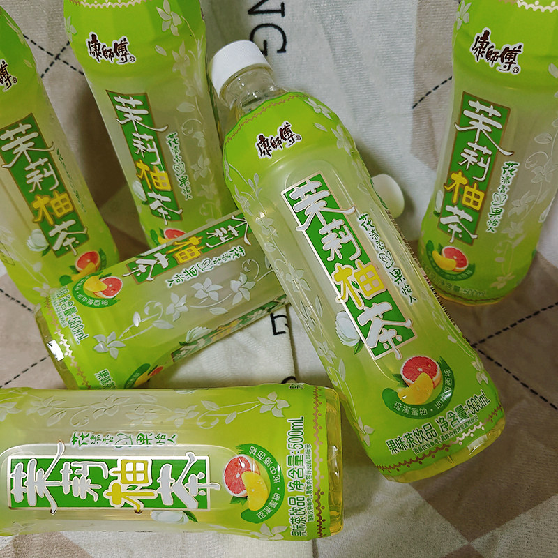 康师傅茉莉柚茶500ml饮品茉莉花瓶装夏季冰镇果味茶饮料解渴解暑