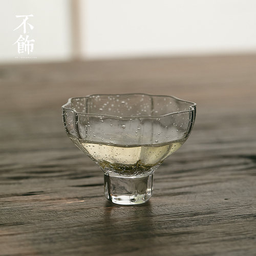 不饰の气泡玻璃高脚果酒杯