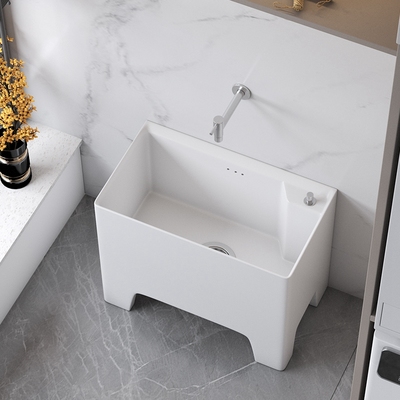 陶爵士拖把池家用阳台大号卫生间地盆拖布池高脚落地式陶瓷墩布池