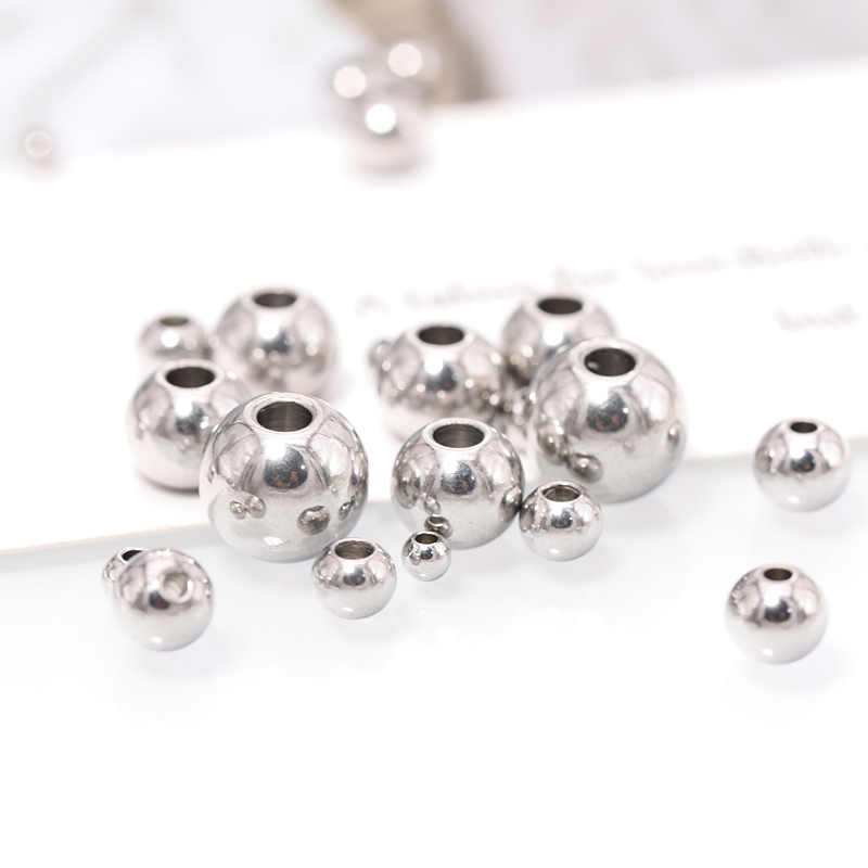 钛钢圆珠散珠diy手工材料钛钢