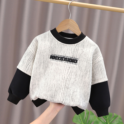 男童加绒卫衣秋冬装新款