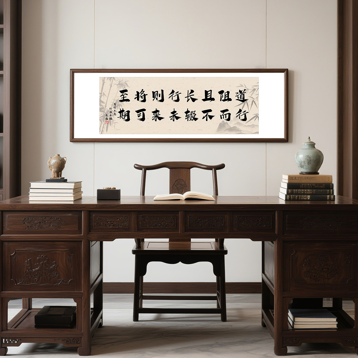 行路难中式书法装饰画客厅沙发背景墙挂画大浪淘沙书房茶室壁画
