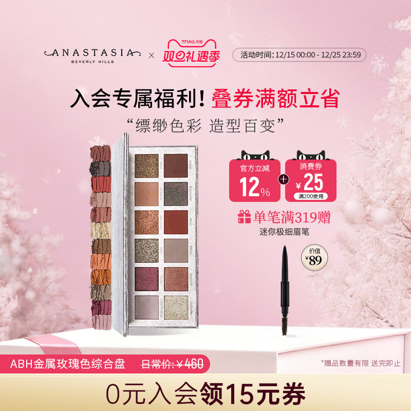 ABH金属玫瑰眼影盘修饰眼部