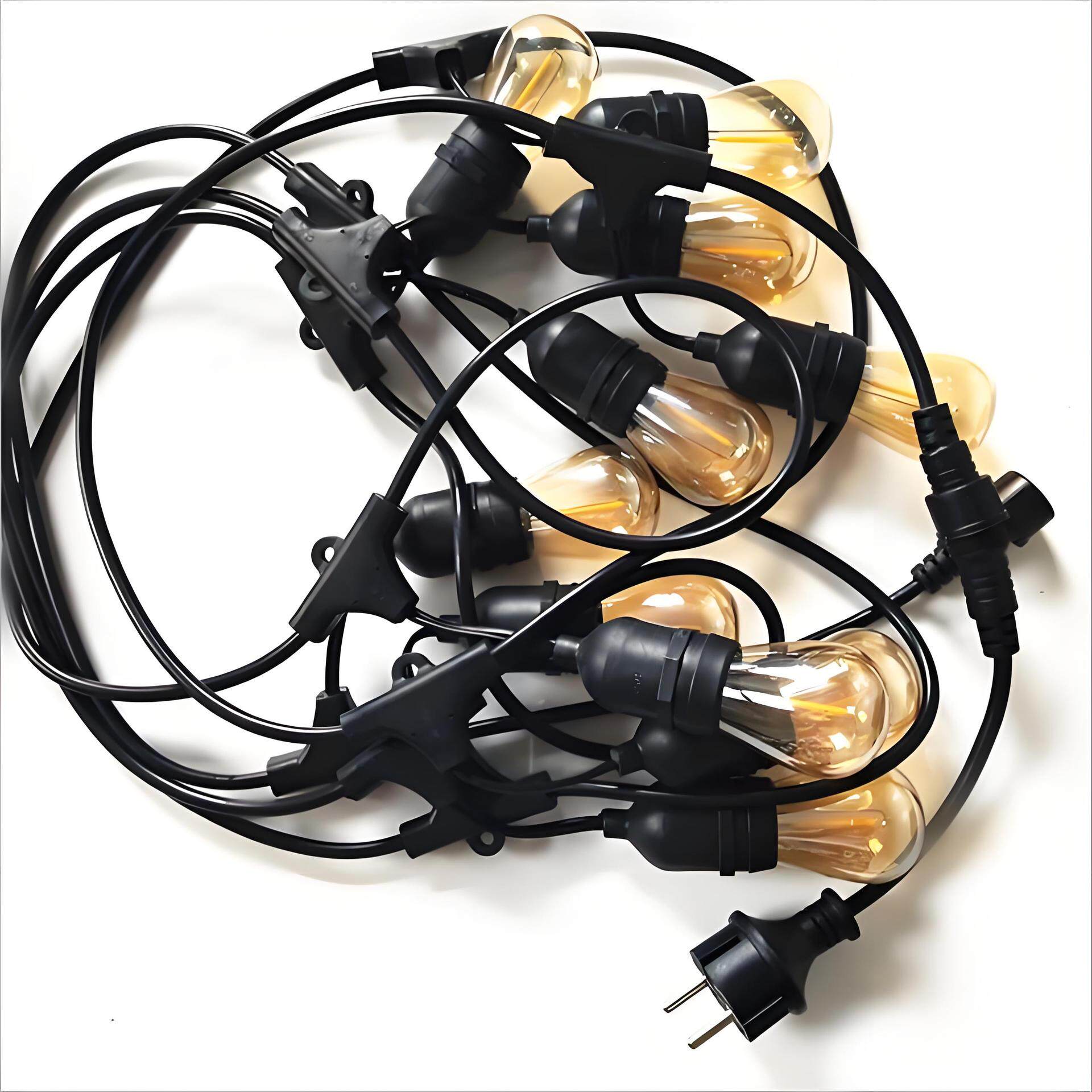 太阳能灯串线圣诞装饰暖白户外防水跑马灯LED灯S14/G45公园ST38灯