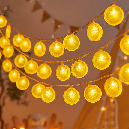 厂家led柠檬片灯串水果灯串六一儿童装饰灯露营氛围灯彩灯