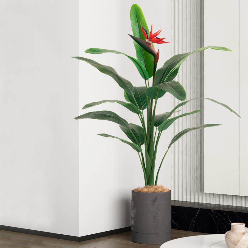 北欧风仿真绿植盆栽天堂鸟室内假植物鹤望兰客厅高端轻奢装饰摆件