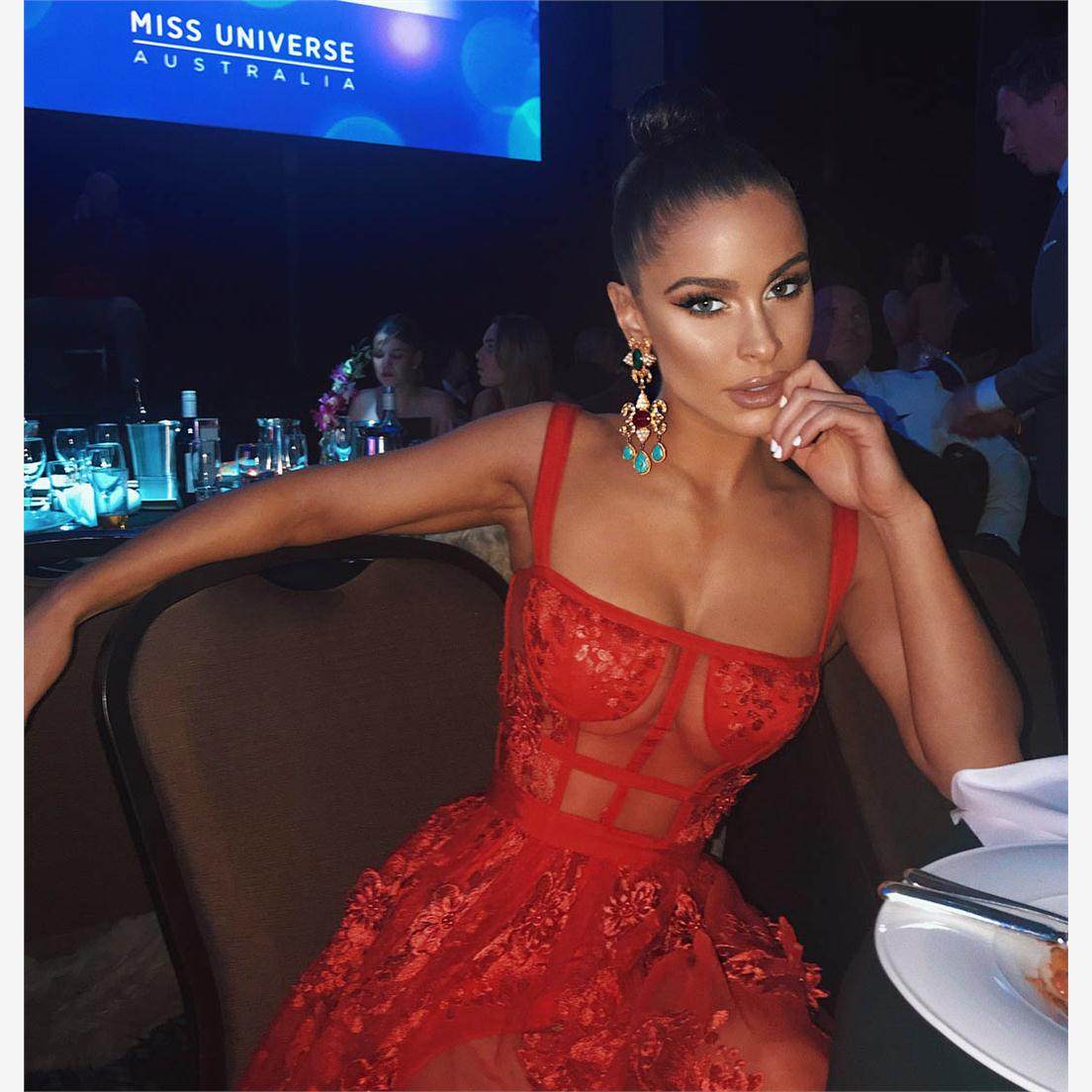 Lace Sleeveless Spaghetti Strap Maxi Dress Celebrity Party