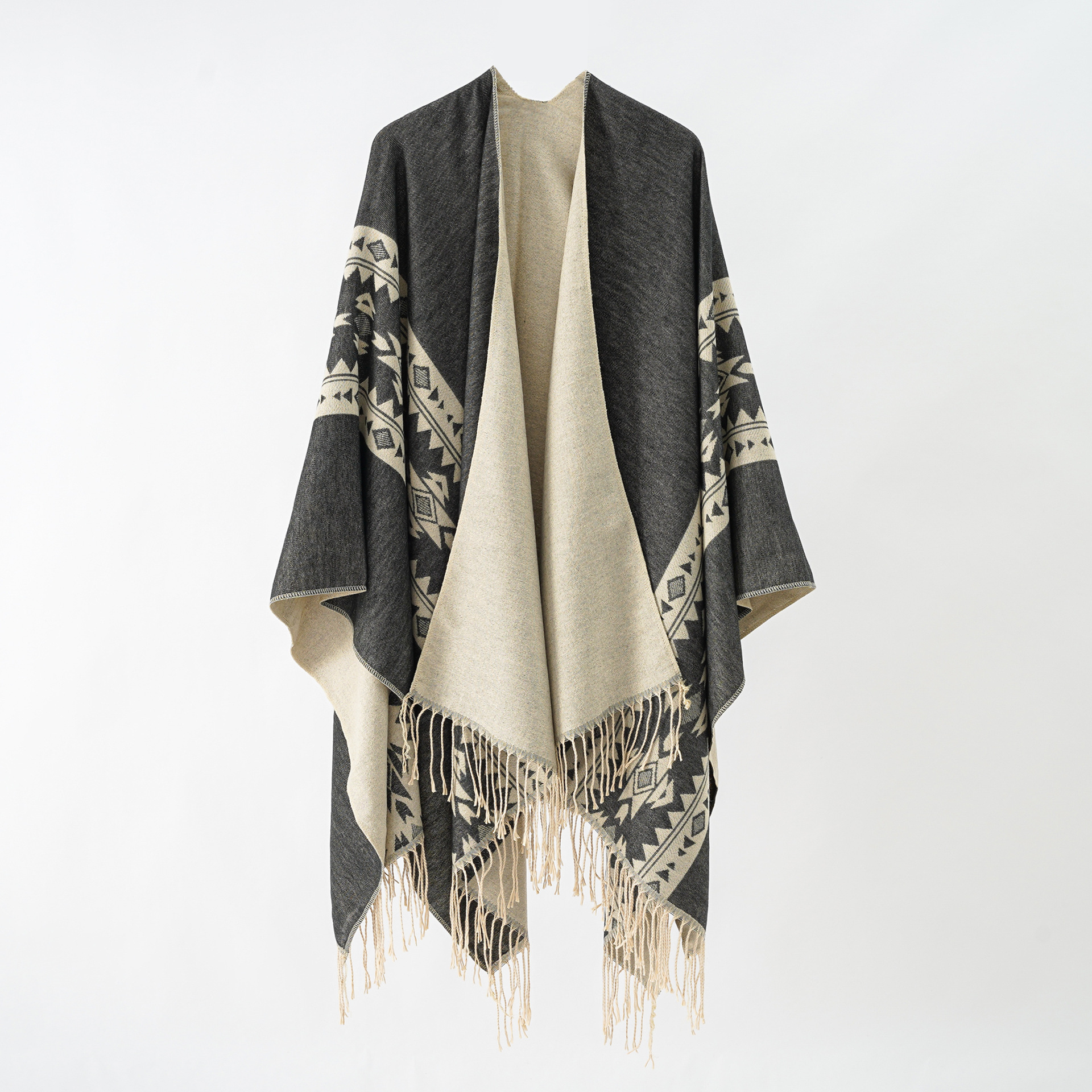 Head Scarf Split Thickened Shawl Cape 大披肩斗篷外搭女空调屋