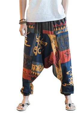 Hip Hop Aladdin Hmong Baggy Cotton Linen Harem Pants Men 裤