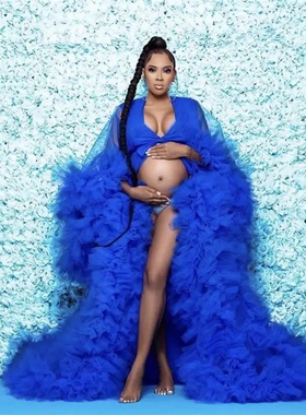 Maternity Dresses Women Plus Size Tulle Dressing Gowns