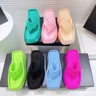 rwomen 大码 43仙女风高跟凉拖鞋 夹趾人字拖凉鞋 slippers platform