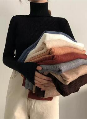 Women Turtleneck Sweaters Autumn Winter Slim Tops Casual