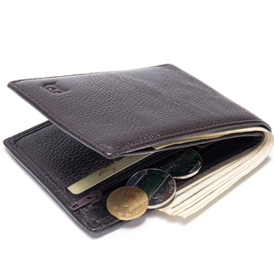 Hot new youth men's short fashion cowhide wallet