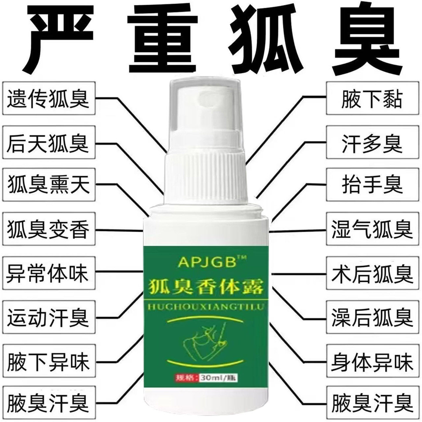 草本萃取温和狐臭香体露喷剂