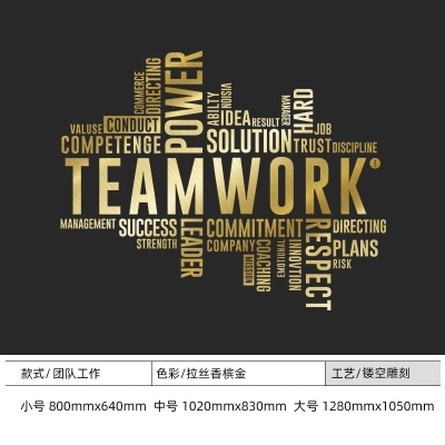 新品办公室文化墙贴纸团队激励背景墙装饰企业励志英文创意背景墙