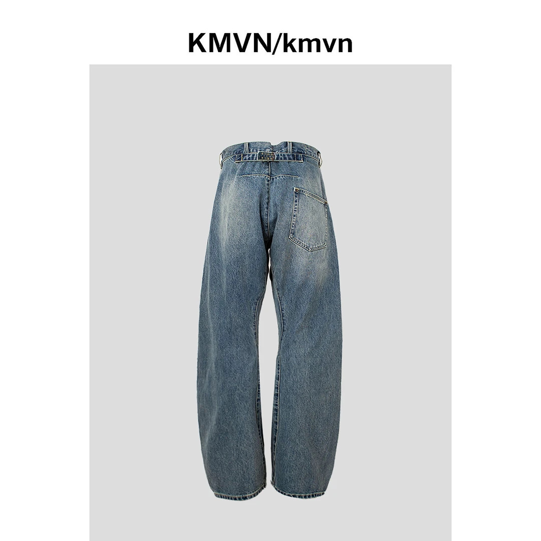 kmvn/kmvn2025秋季新款时尚潮流休闲原创设计弯刀牛仔裤男