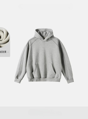 南乙冬季重磅明线慵懒感连帽卫衣55079男士上衣