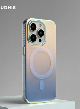 CLOUDHIS新款赛博朋克炫彩镭射适用苹果15手机壳iphone磁吸保护套17全包pro软壳max高级感13防摔12透明硅胶潮