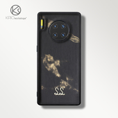 SS原创新款 金沙哑光大理石纹皮革适用华为mate60pro手机壳p40pro保护套软壳rs女全包50硅胶30保时捷非凡大师