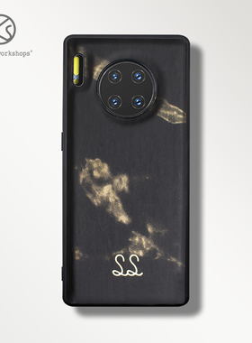 SS原创新款金沙哑光大理石纹皮革适用华为mate60pro手机壳p40pro保护套软壳rs女全包50硅胶30保时捷非凡大师