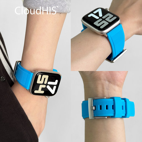 CLOUDHIS适用苹果手表硅胶表带