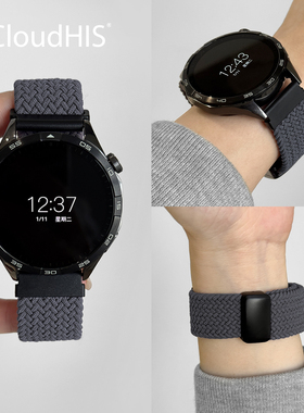 CLOUDHIS适用华为手表GT6表带gt3尼龙编织回环gt5腕带gt2男款gt4智能Watch5pro折叠Watch3荣耀Magic运动磁吸