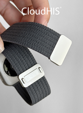 CloudHIS秋冬新款尼龙编织回环磁吸iwatch表带s11适用苹果手表applewatch爆款s10运动ultra高级感se男女9腕带
