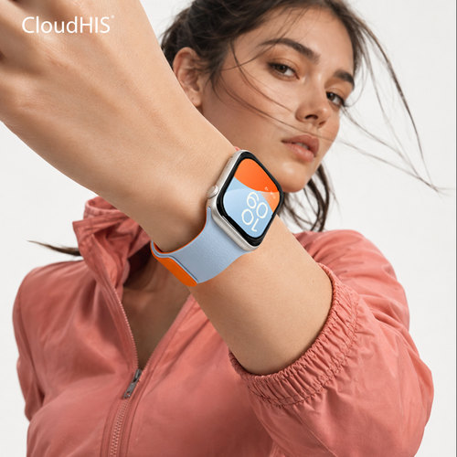 CLOUDHIS适用苹果磁吸硅胶表带