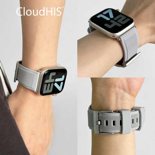 CLOUDHIS适用苹果手表硅胶表带
