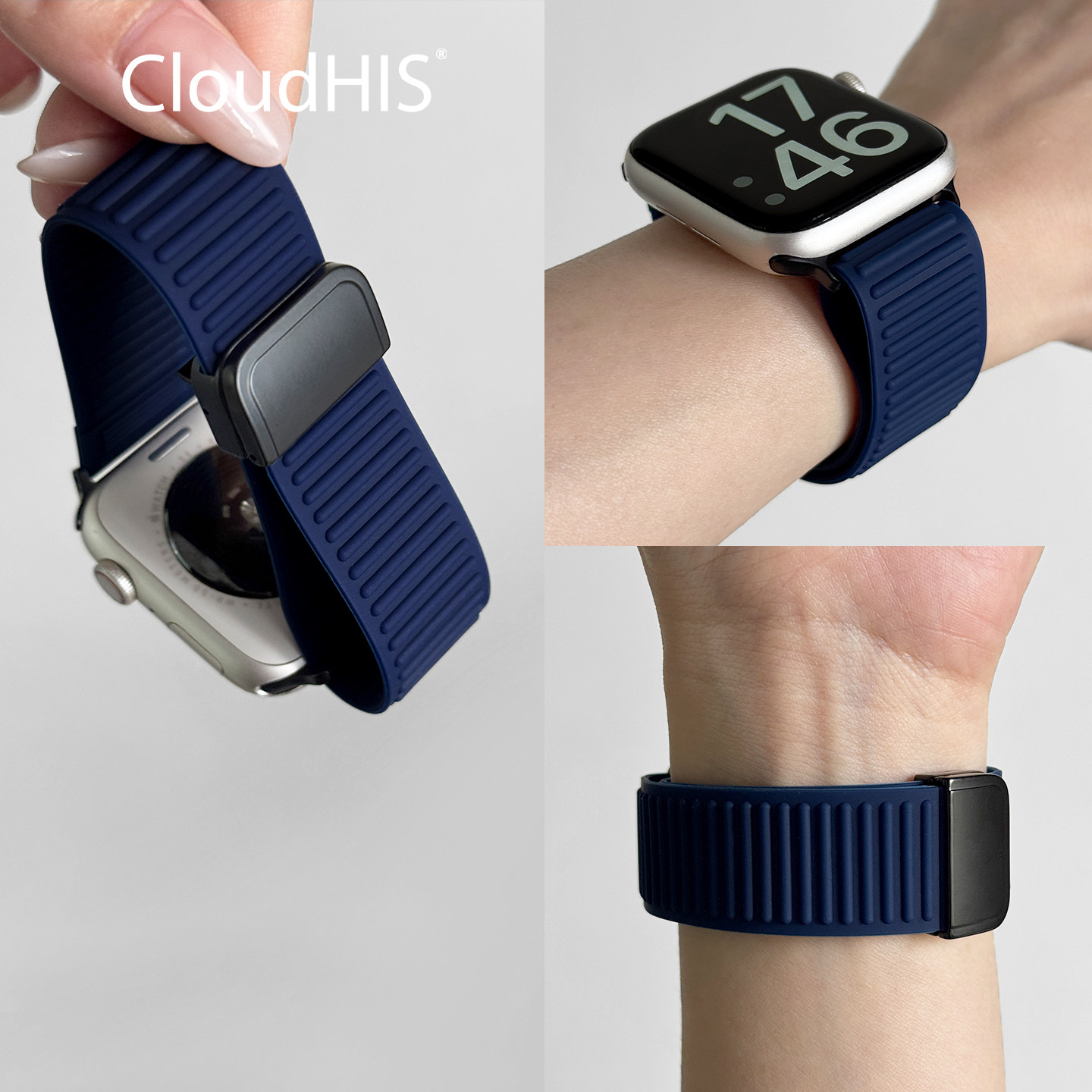 CLOUDHIS适用苹果手表硅胶表带s9图片