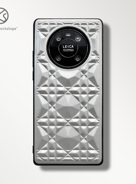 SS原创钻石纹立体皮革适用华为mate40pro手机壳新款高级感小众时尚m30pro女神款rs高档保护套网红潮牌ins风