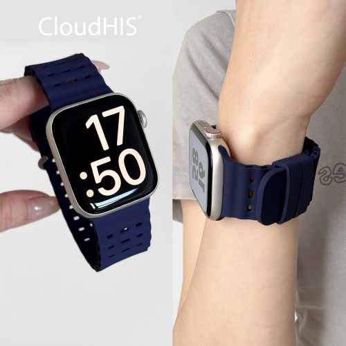 CloudHIS适用苹果硅胶透气表带