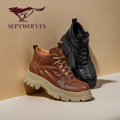 七匹狼男鞋英伦风黑色马丁靴男