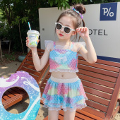 儿童新款 美人鱼尾巴泡温泉专用泳装 公主裙式 分体游泳衣女宝宝夏装