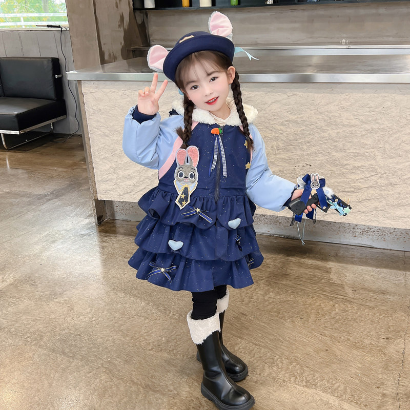 女童冲锋衣冬加绒加厚棉服外套朱迪兔子警官儿童衣服中小童派克服,童装/婴儿装/亲子装,棉袄/棉服,淘宝优惠券,粉丝福利购,淘宝优惠卷