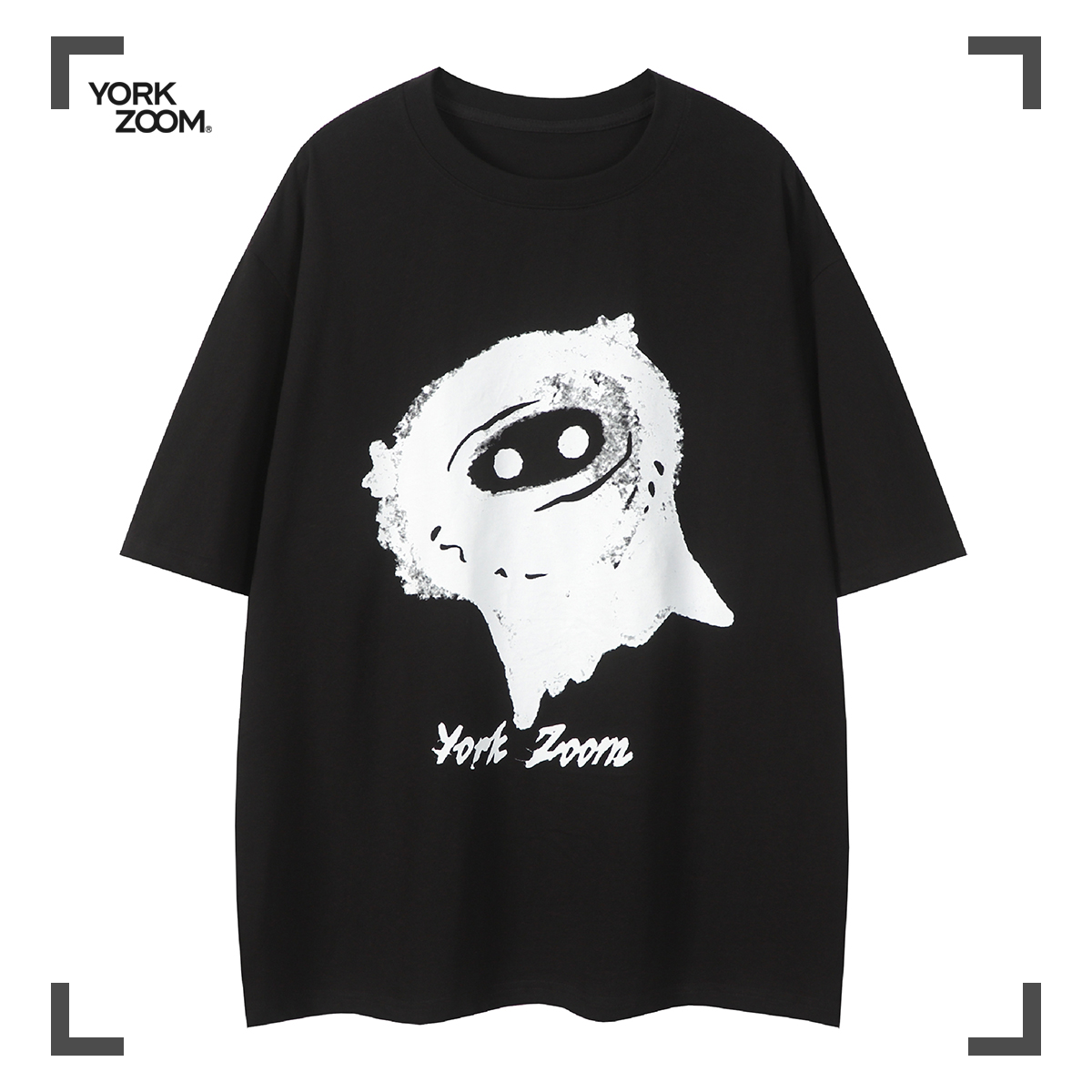 YorkZoom夏季280G重磅小恶魔印花美式棉短袖圆领T恤街头宽松休闲