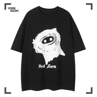 圆领T恤街头宽松休闲 棉短袖 YorkZoom夏季 280G重磅小恶魔印花美式