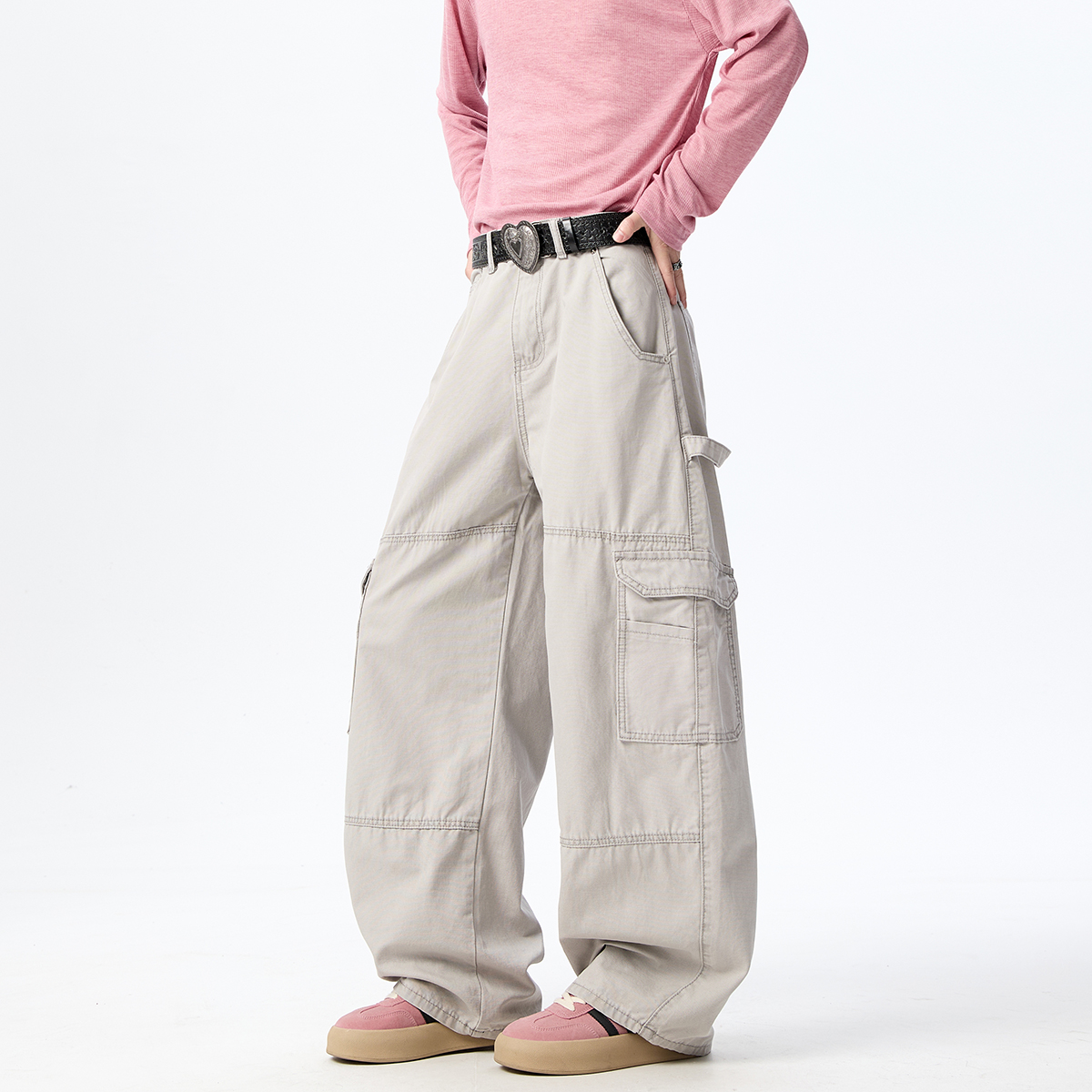 YORKZOOM美式工装风多口袋阔腿裤