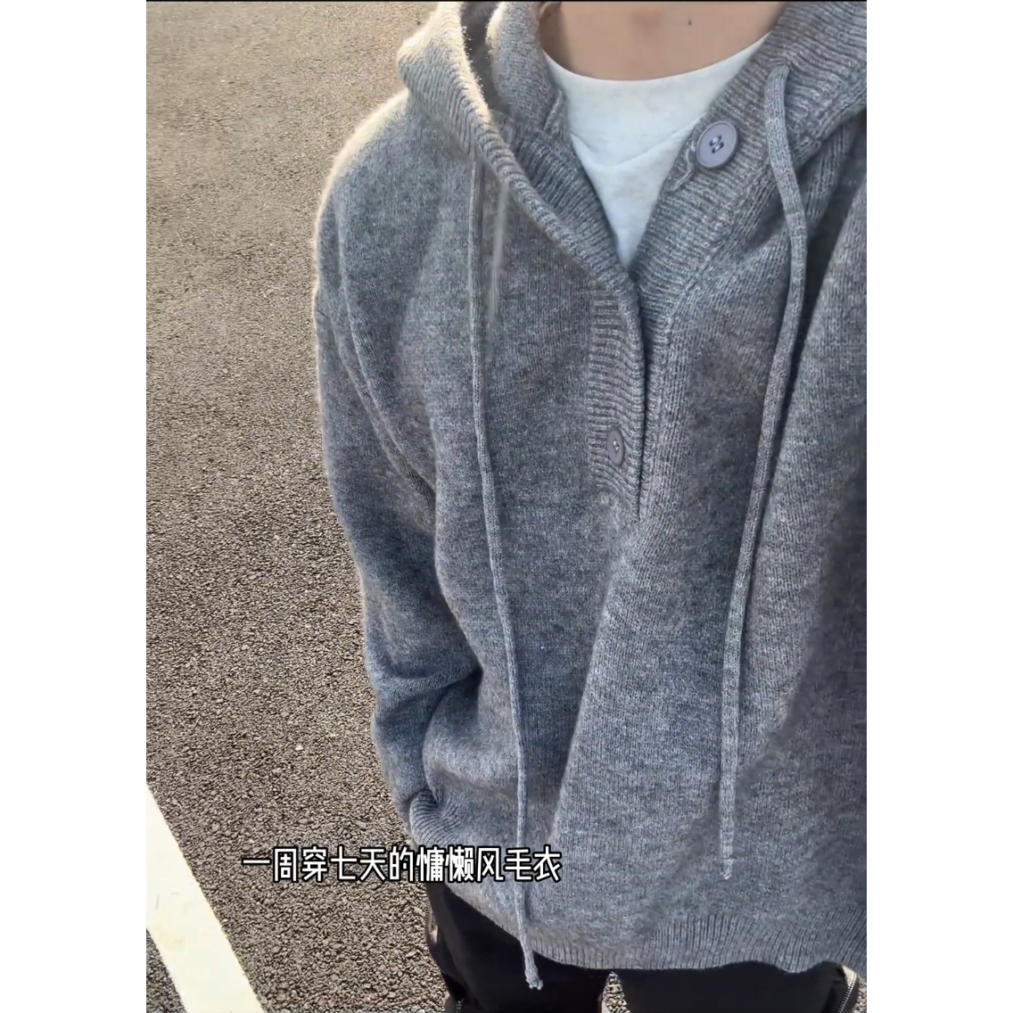 YORKZOOM韩式休闲风连帽毛衣