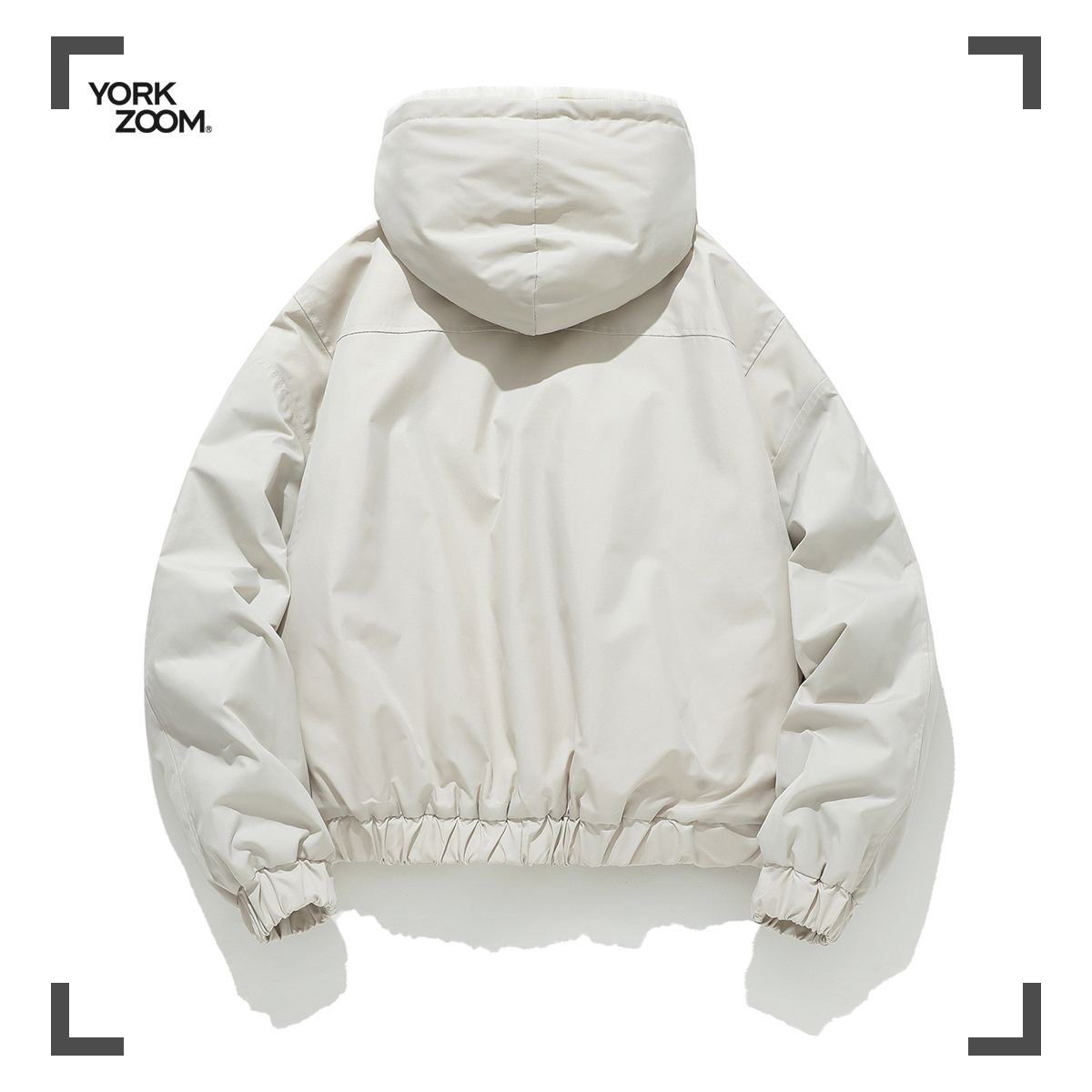 York Zoom冬季新品加绒加厚座山雕棉服外套短款连帽情侣宽松潮流